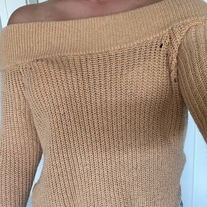 Yellow off the shoulder sweater